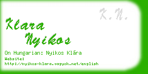 klara nyikos business card